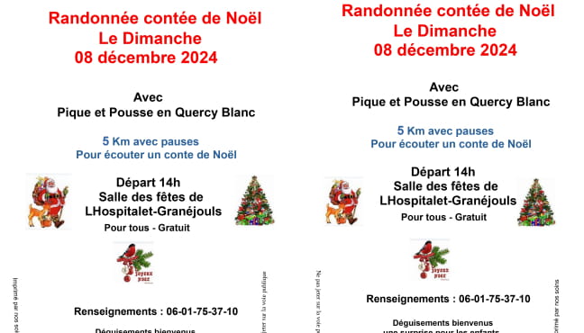 Randonnée contée de Noël avec Pique et Pousse... Le 8 déc 2024