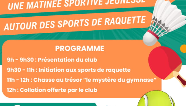 Matinée découverte des sports de raquettes à... Le 21 sept 2024