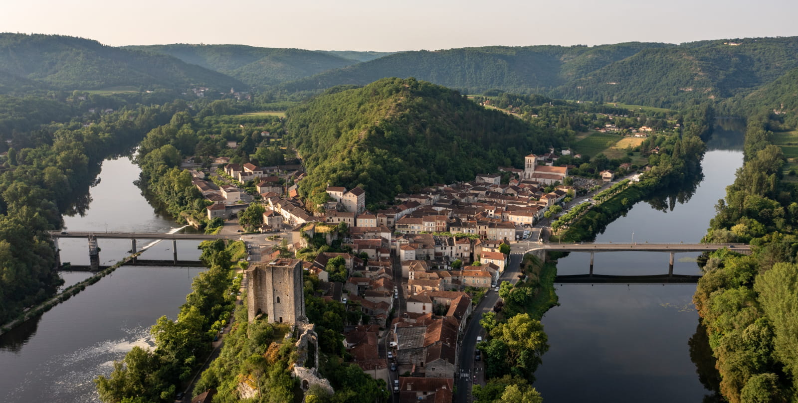 Vue drone de Luzech